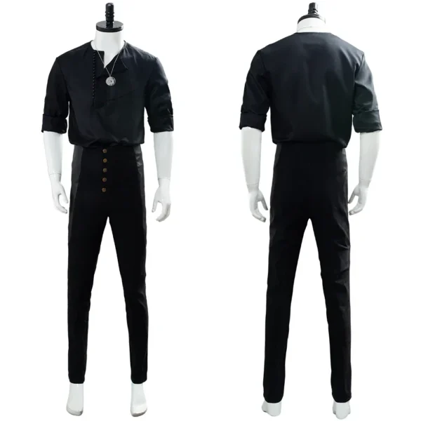 Disfraz Geralt de Rivia casual – Camisa y traje negro