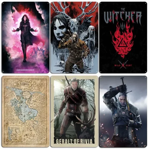Placa metálica The Witcher – Decoración de pared